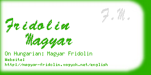 fridolin magyar business card